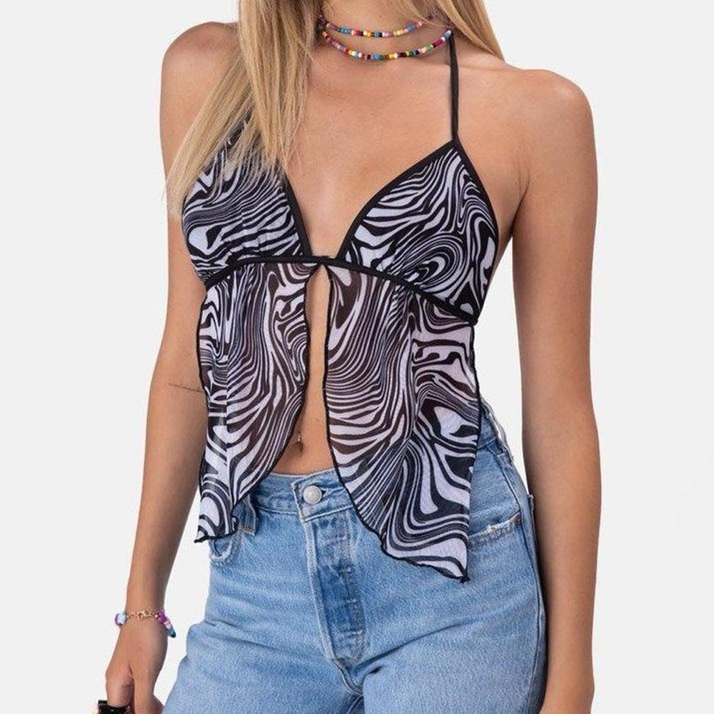 Zebra Print Halter Top